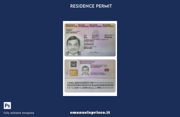 Carta di soggiorno belga in stile verificato, modello attuale